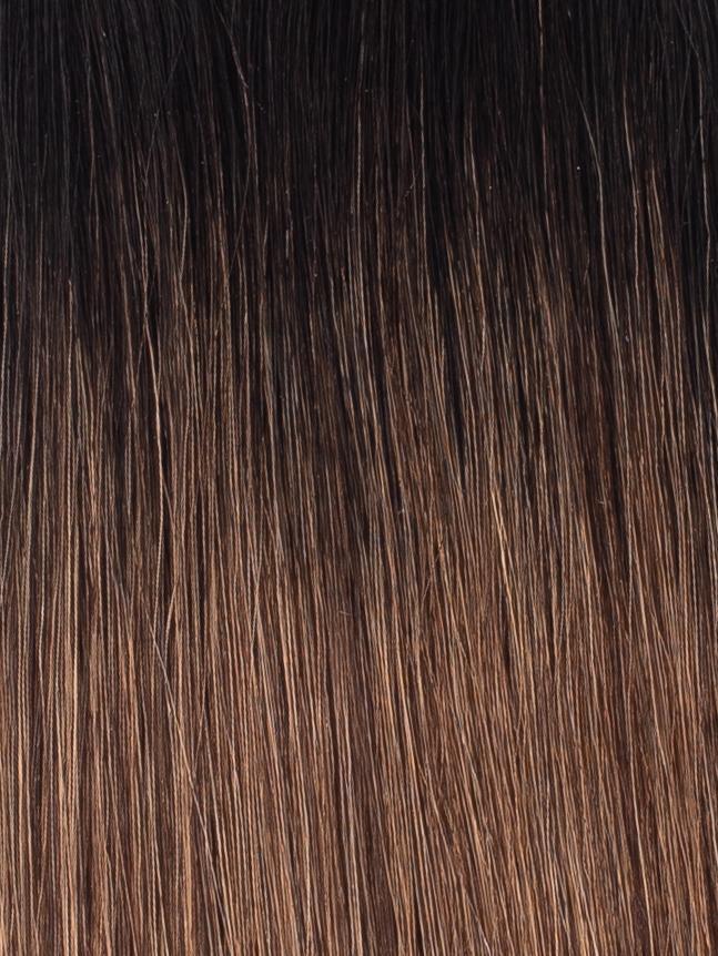 BELLAMI Professional I-Tips 22" 25g  Off Black/Mocha Creme #1b/#2/#6 Rooted Straight Hair Extensions